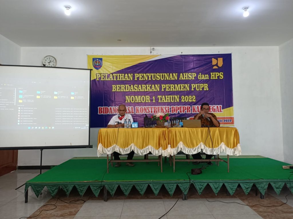 Pelatihan Penyusunan AHSP dan HPS Dinas PUPR Kabupaten Tegal Tahun 2022